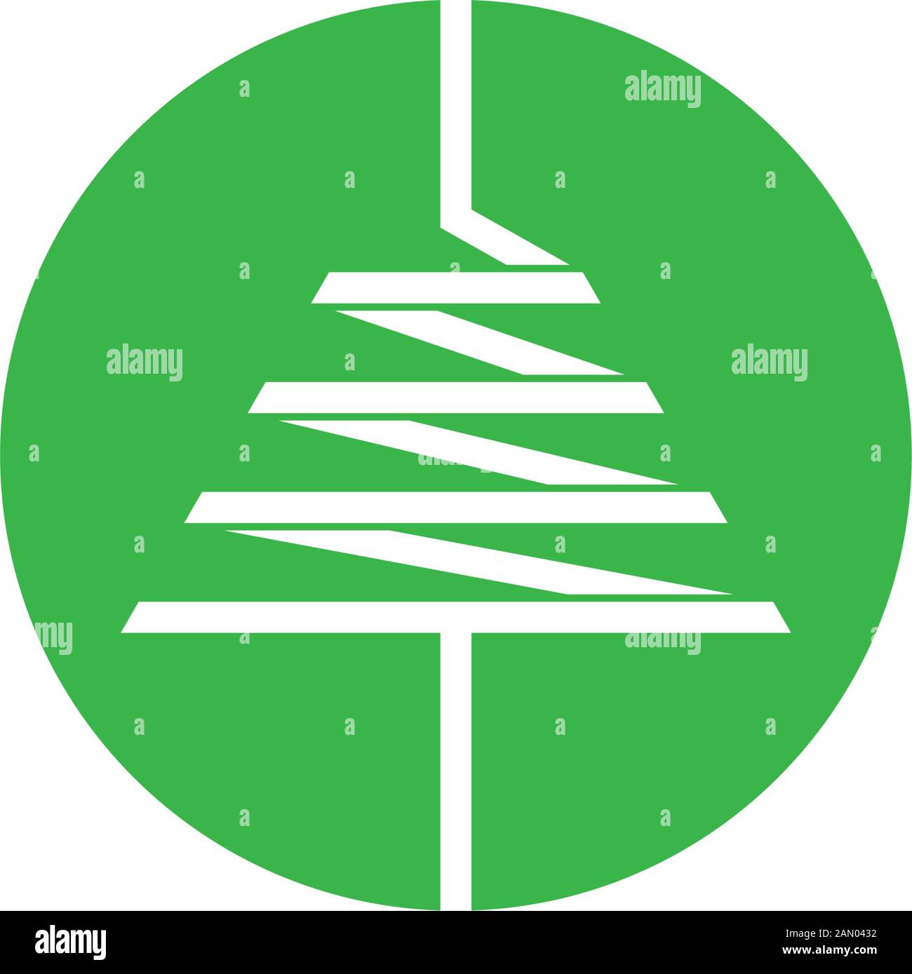 ruban arbre rayures lignes art décoration géométrique logo vecteur Illustration de Vecteur