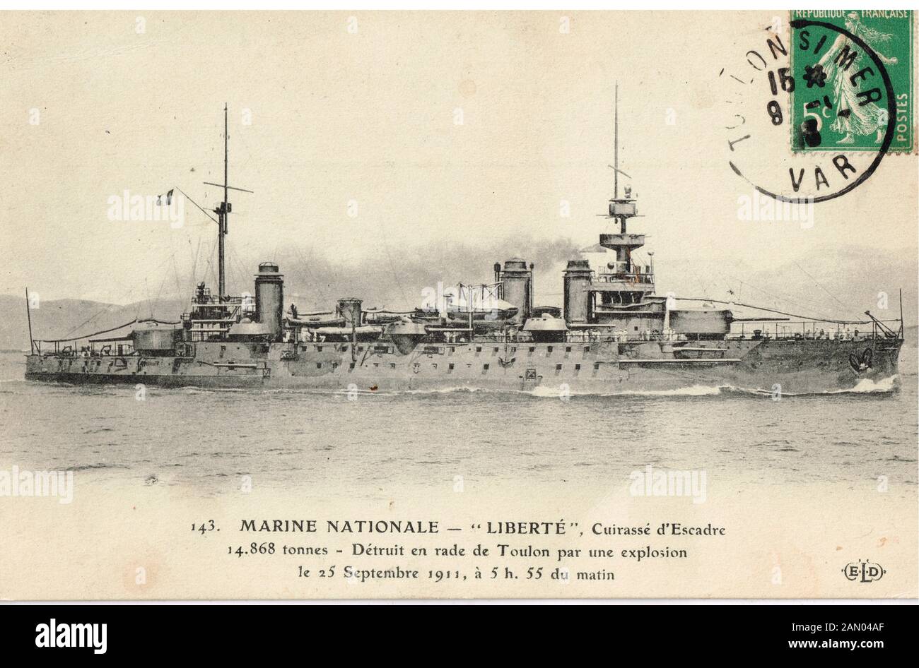 Carte postale de l'escadron Cruiser 'liberté', de la Marine nationale française, France Banque D'Images