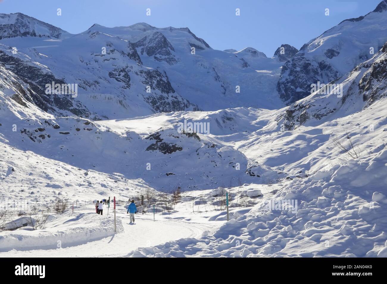 Morteratsch Gletscherweg Banque D'Images