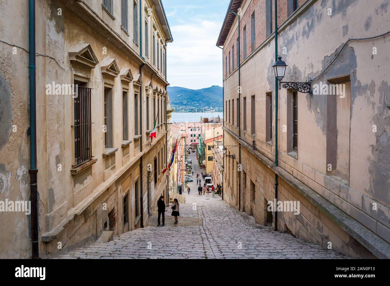 Portoferraio, destination de voyage populaire en Italie. Île d'Elbe Banque D'Images