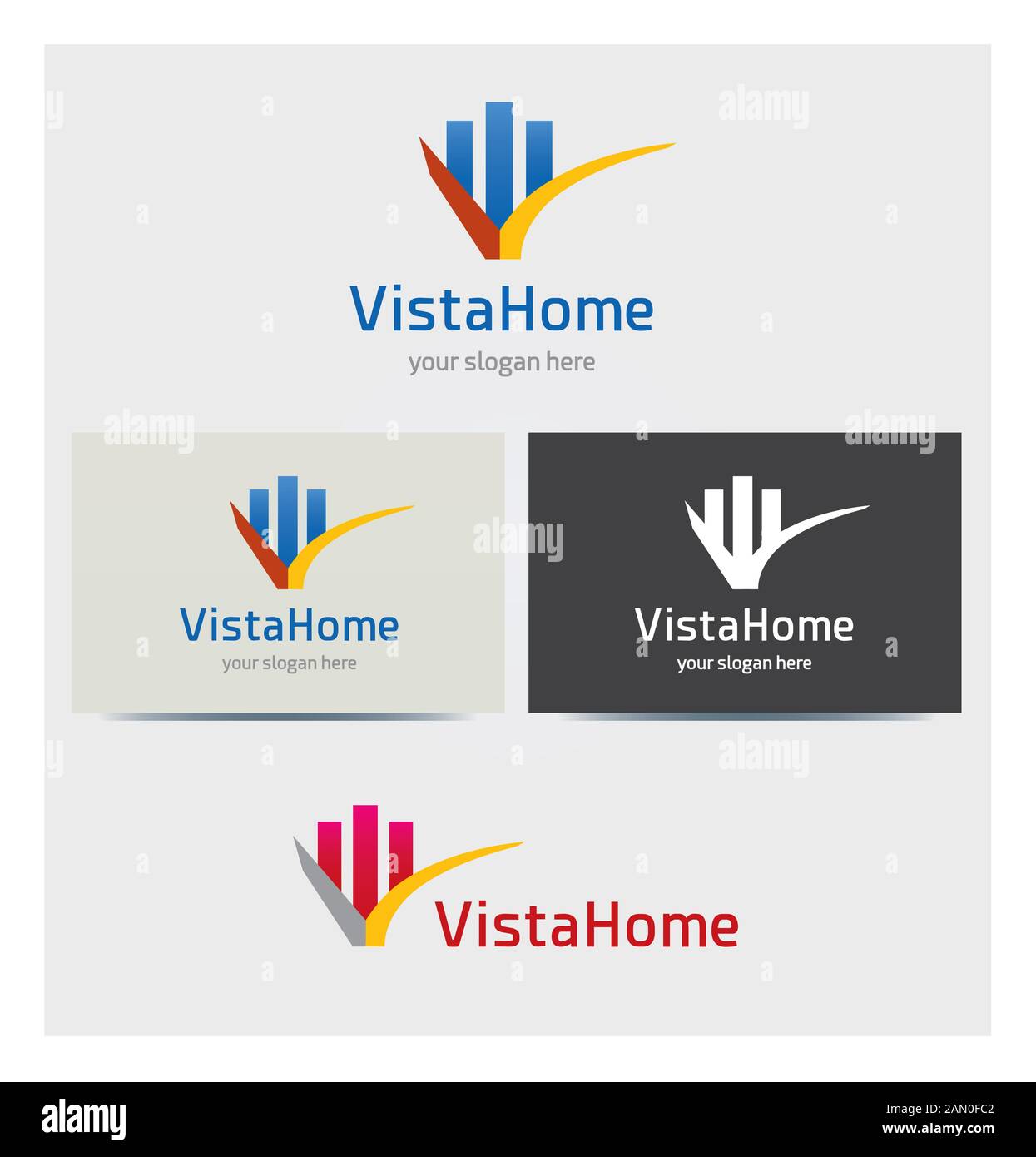 L'icône de la construction, de l'emblème pour l'Immobilier en différentes couleurs Illustration de Vecteur