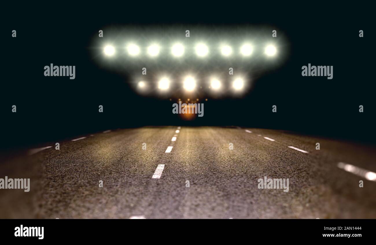 Sol en béton et ciment de la rue et l'éclairage urbain.cityscape Banque D'Images