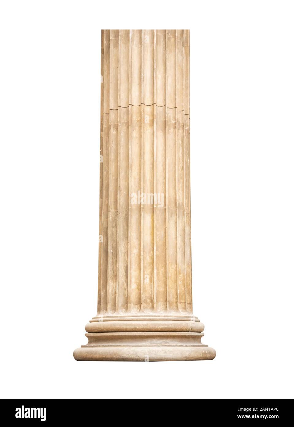 Colonne antique est isolé sur un fond blanc. Banque D'Images