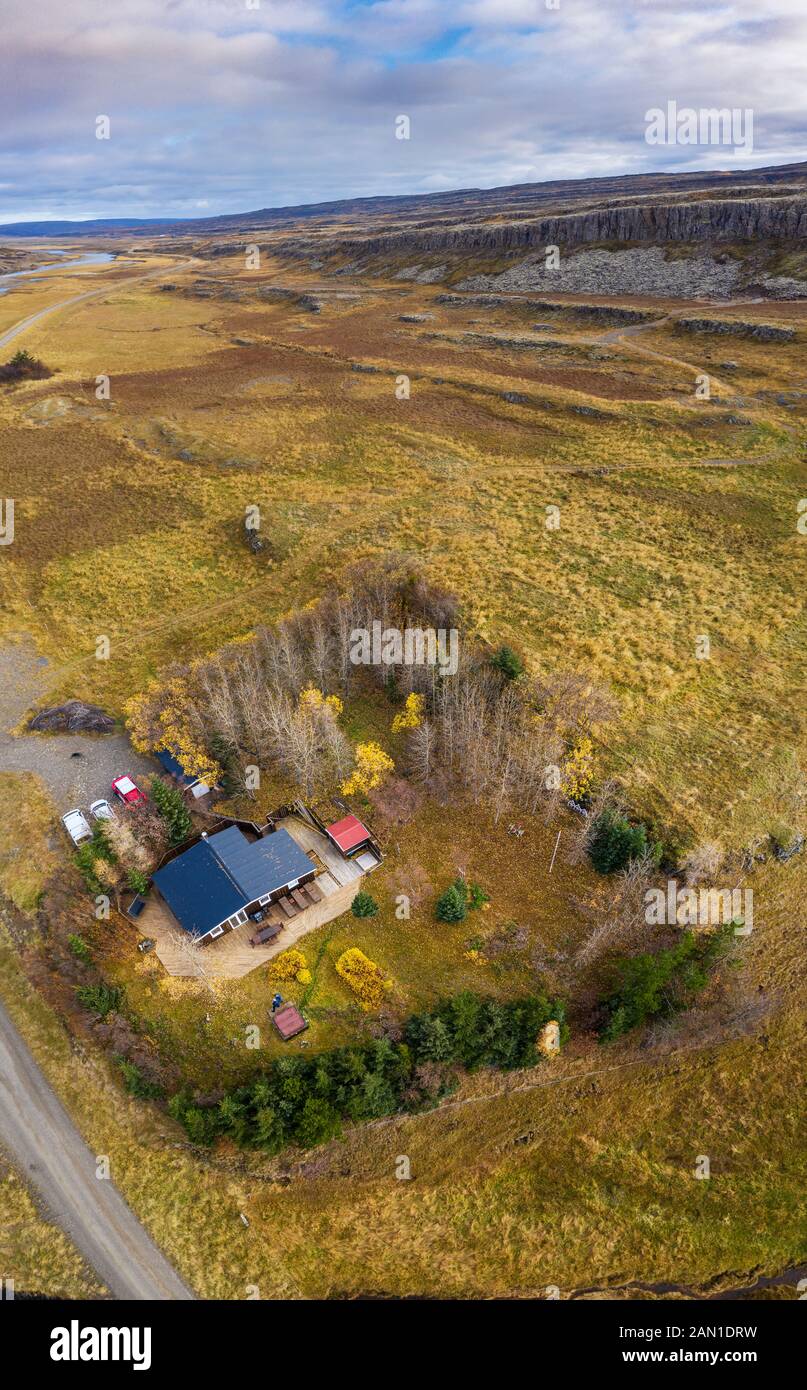 Maison D'Été, Skardshamarsland, Borgarfjordur, Islande Banque D'Images