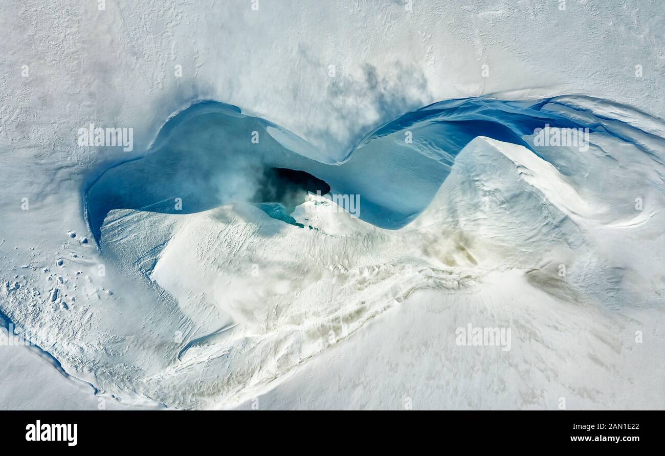 Calderas - l'expédition de printemps de la société Glaciologique, le glacier Vatnajokull, Islande Banque D'Images