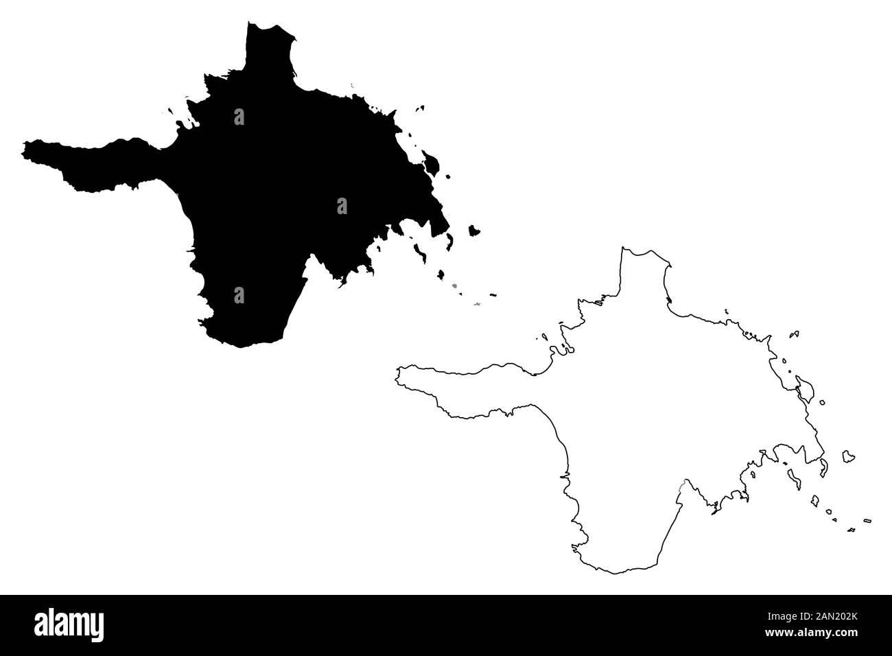 Illustration vectorielle de la carte du comté de Hiiu (République d'Estonie, comtés d'Estonie), esquisse de galets carte de l'île de Hiiumaa Illustration de Vecteur