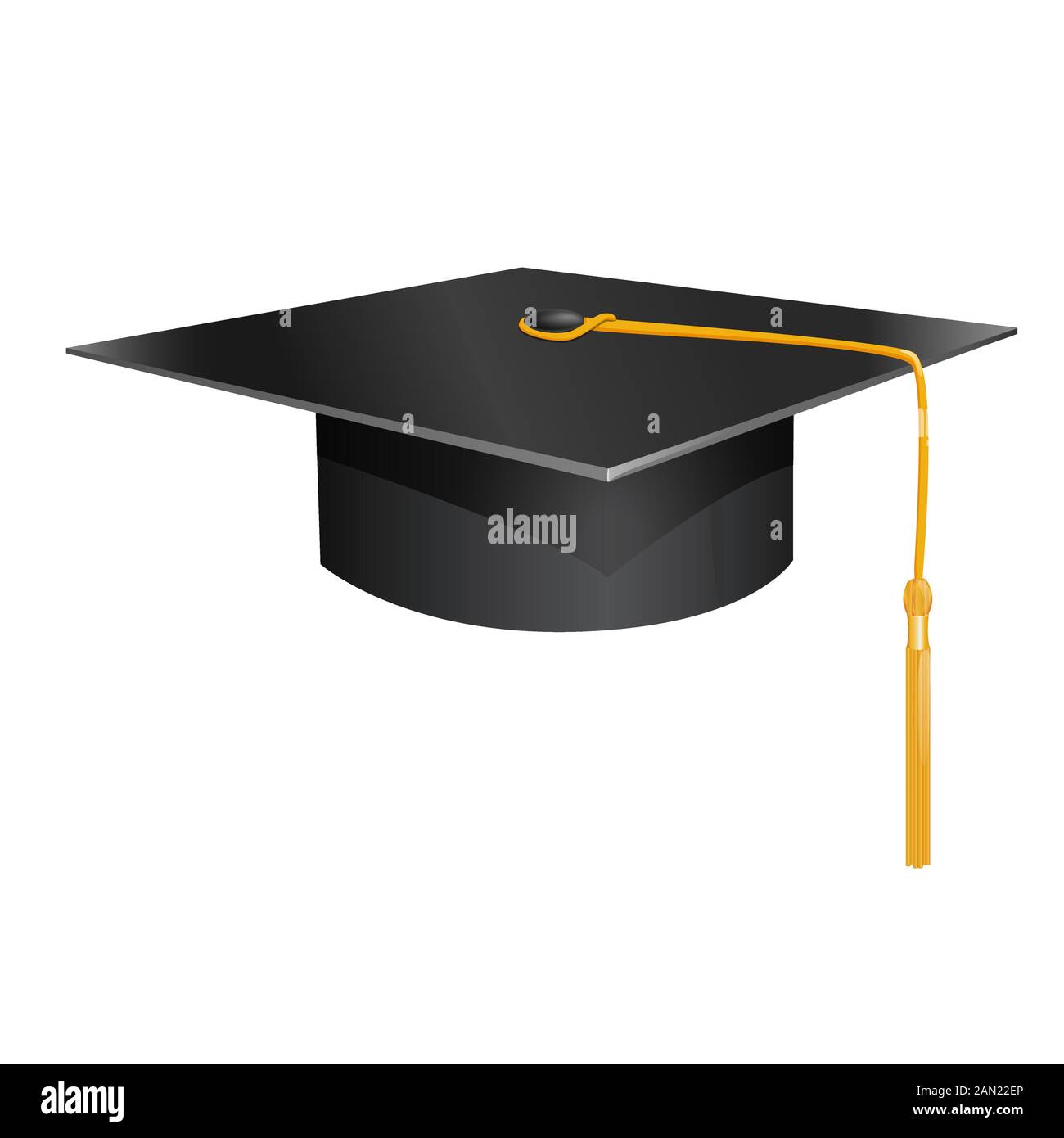 Chapeau d'étudiant diplômé noir sur fond blanc Image Vectorielle Stock -  Alamy