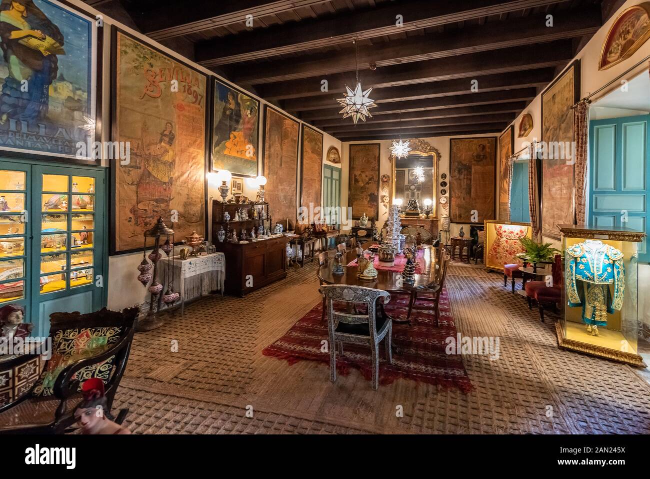 Salón de los Carteles au Palacio de Las Dueñas, la maison des Ducs d'Alba à Séville Banque D'Images