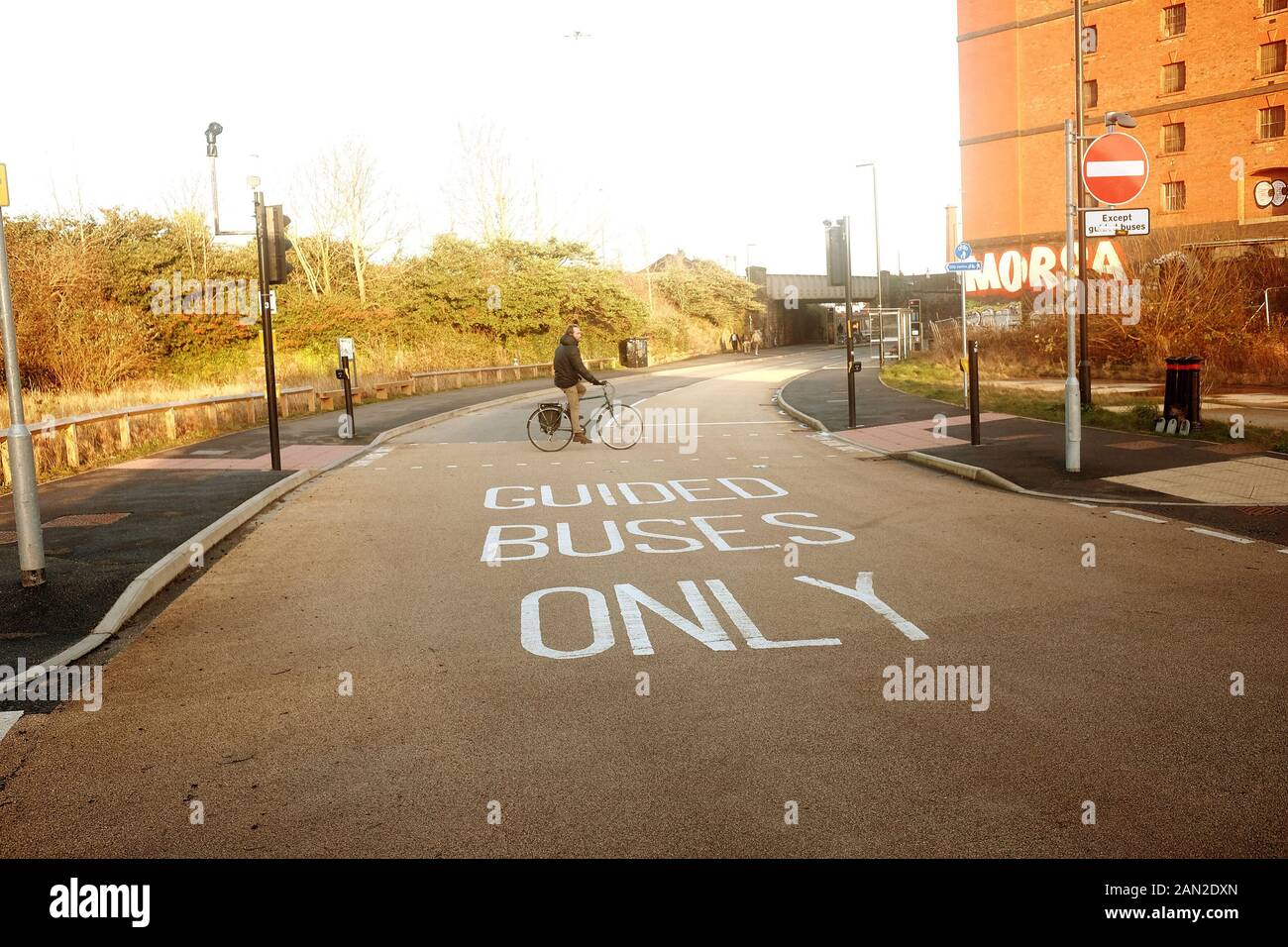 Janvier 2020 - itinéraire de bus guidé de long Ashton Park et trajet vers le centre-ville, Bristol, Royaume-Uni Banque D'Images