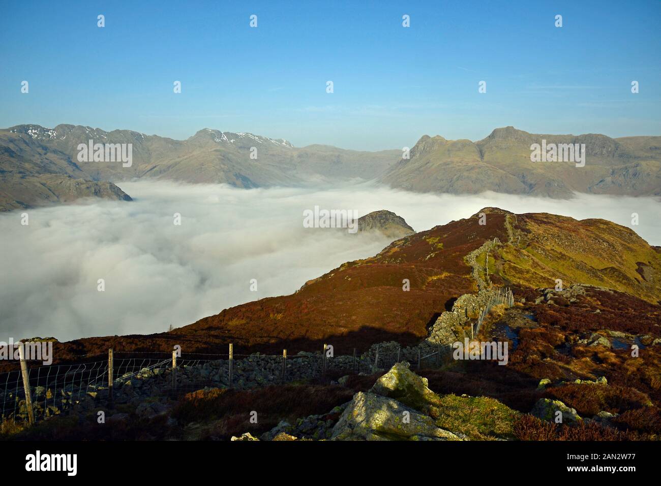Les Pikes Langdale et les Boulders Langdale, dans le parc national du lac Districkt Banque D'Images