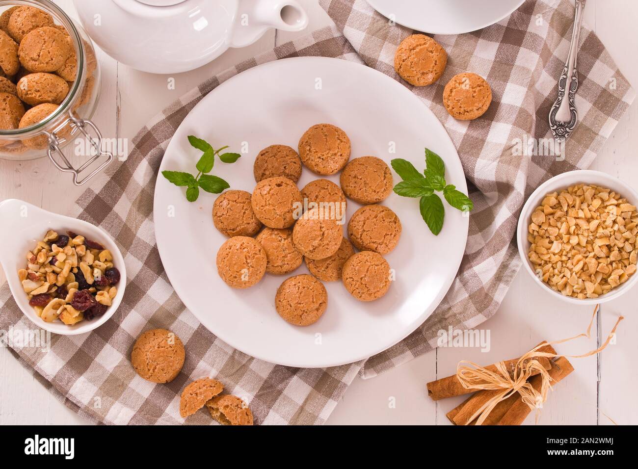 Les biscuits amaretti. Banque D'Images