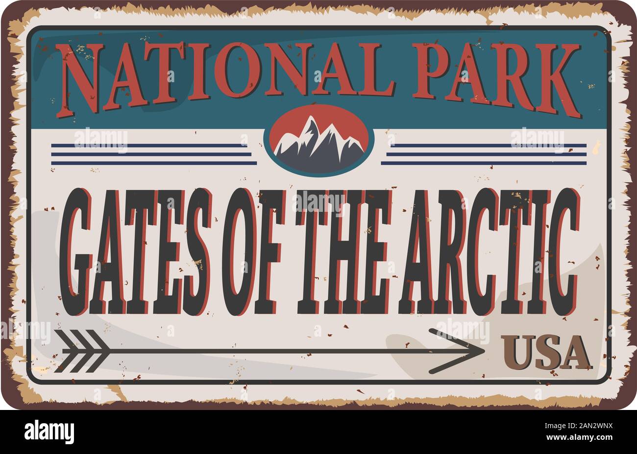 Portes du parc national de l'Arctique, illustration de l'aventure en plein air aux États-Unis Illustration de Vecteur