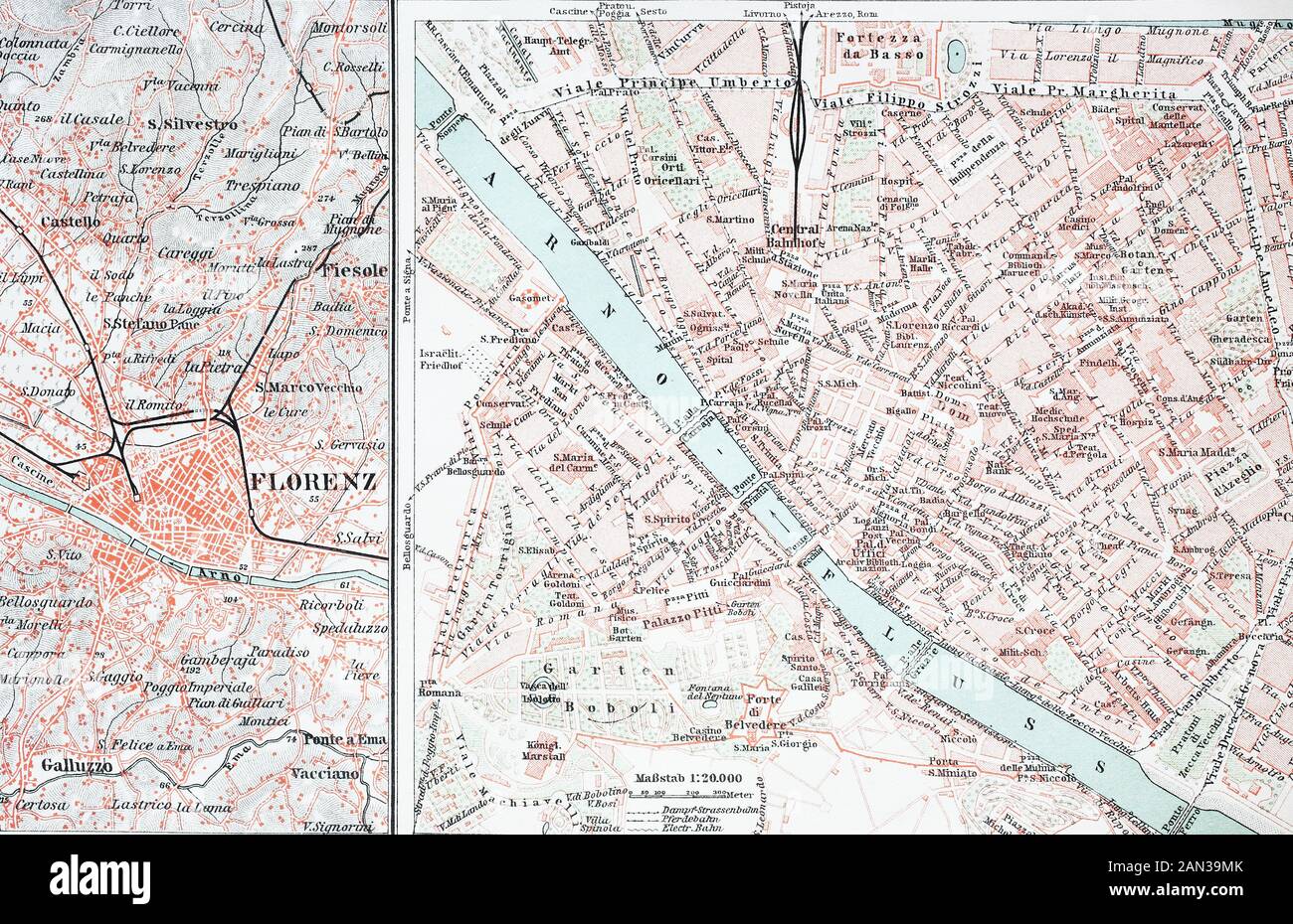 Carte Historique De Firenze Florence Italie Historische Karte Von Florenz Florenz Italien Historisch Digital Amelioration De