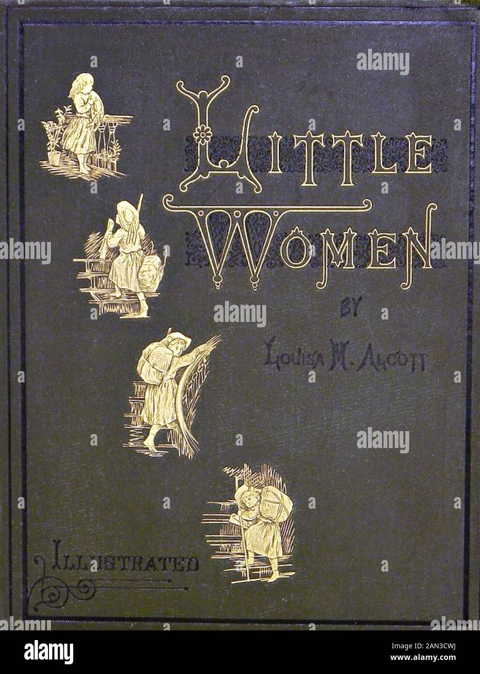 Les petites FEMMES Couvrent une édition de la fin du XIXe siècle du roman de Louise May Alcott in Banque D'Images