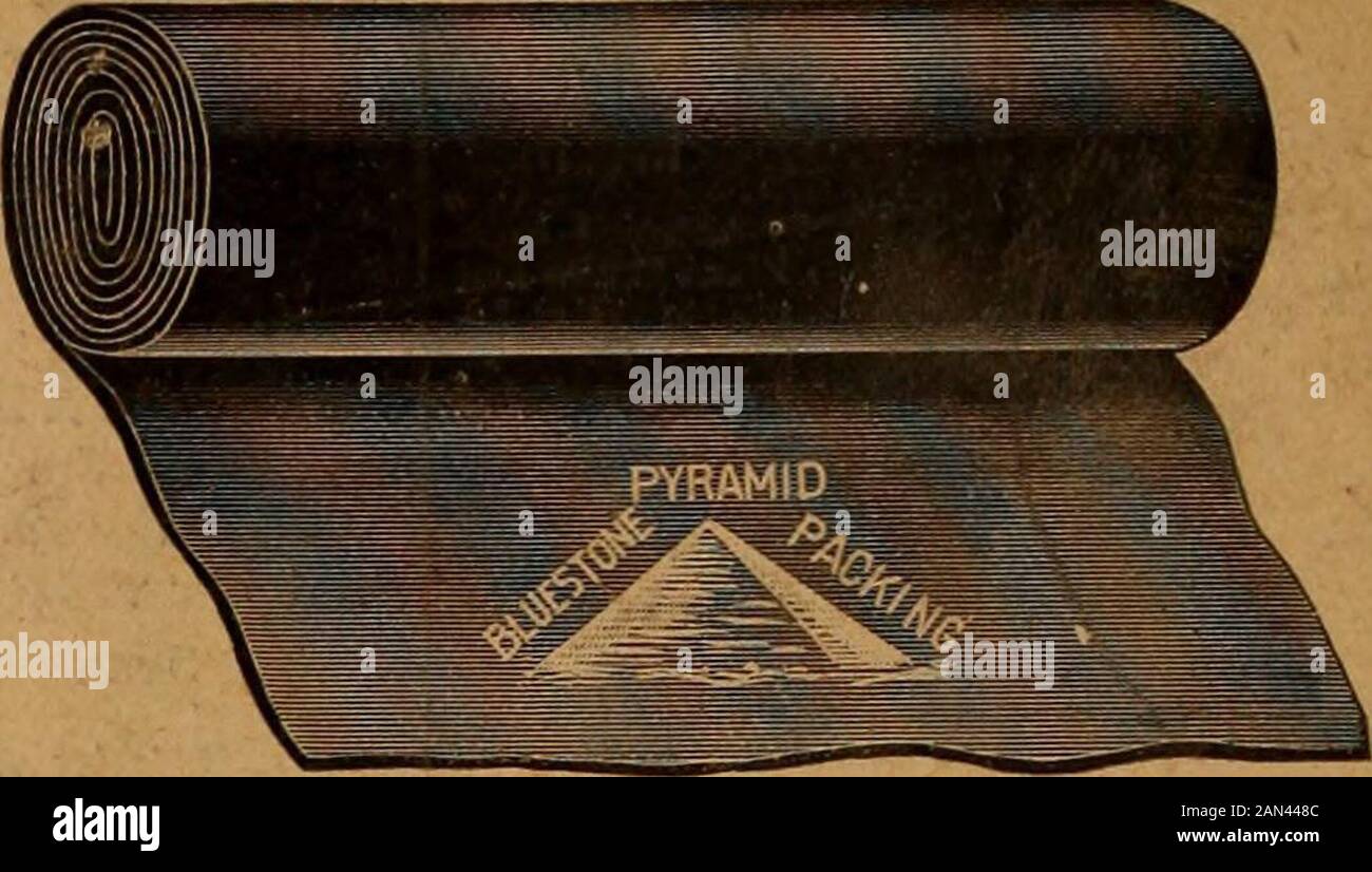 Merchandising Matériel Janvier-Juin 1897 . Correspond à ?&lt;**? Est. 1863 INC. 1895 L'AVEZ-VOUS ESSAYÉ ? PYRAMID MARQUE Black Diamond File Works G. & H. Barnett Company PHILADELPHIA Twelve .^^^^ médailles Décernées Par DES JURÉS à la Médaille d'or du Prix spécial des expositions internationales à Atlanta, 1895. GARNITURE HAUTE PRESSION BLUESTONE POUR STEAMHOT OU EAU FROIDE ET AIR. Emballe tout aussi bien pour tous. Il n'y a pas d'emballage conçu qui durera aussi longtemps ou résiste aussi bien à l'action de la chaleur de vapeur. Rouleaux de stock d'environ 36 pouces de large et 1/32, 1/16, 3/32, ou 1/8 po d'épaisseur. Fabricants De Semelles: La Gutta Percha Et Caoutchouc Mfg Banque D'Images
