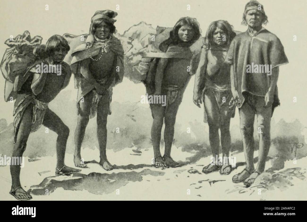 Le magazine Scribner . Façon de vivre commune dans le refuge d'une pierre (Barranca de San Carlos). Mes transporteurs—Chef de L'extrême Droite. Les fortunes qui avaient été mangées étaient DES I3-ing autour. En outre, il avait une badconscience en présence de soldats, comme il l'avait fait, pendant qu'il avait bu, tué sa femme, son père et son frère, et avait été soupiré à Batopilas, alors qu'il a réussi à faire son évasion, les balles envoyées après lui par le soldat ont manqué leur marque. Après cette malheureuse occurrence, les Indiens ont envoyé des messagers dans toute la Sierra, avertissant tout le monde contre le thème - les mangeurs qui venaient, Banque D'Images