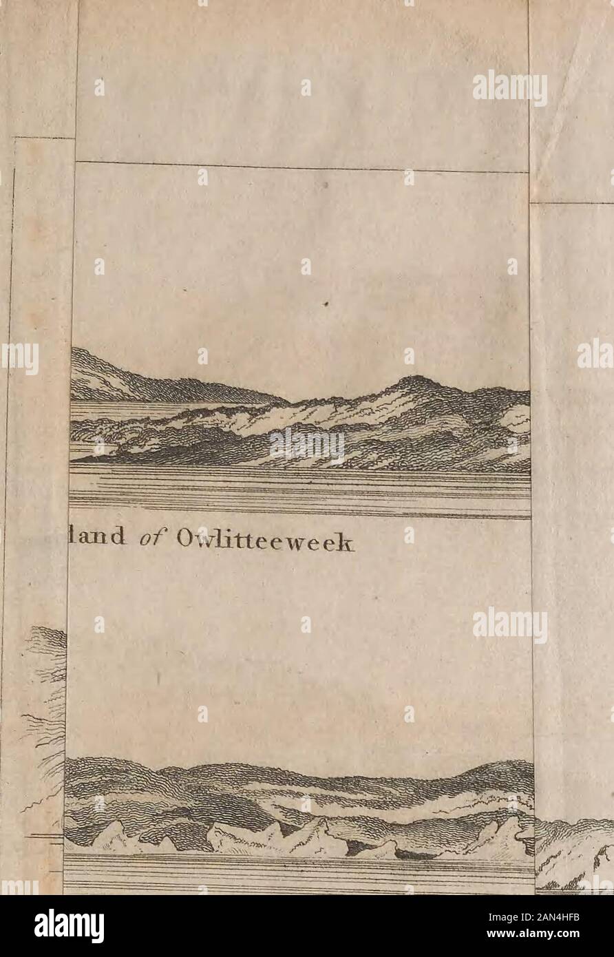 Journal d'un deuxième voyage pour la découverte d'un passage nord-ouest de l'Atlantique au Pacifique : exécuté dans les années 1821-22-23, dans les navires de sa Majesté Fury et Hecla, sous l'ordre du capitaine William Edward Parry : illustré par de nombreuses plaques . C ape Peiuihya distatztio mi7sj. TH Cap ofth& m€ranc&to BarrowRiverS.3&gt;0 W. Distance i % miles Banque D'Images