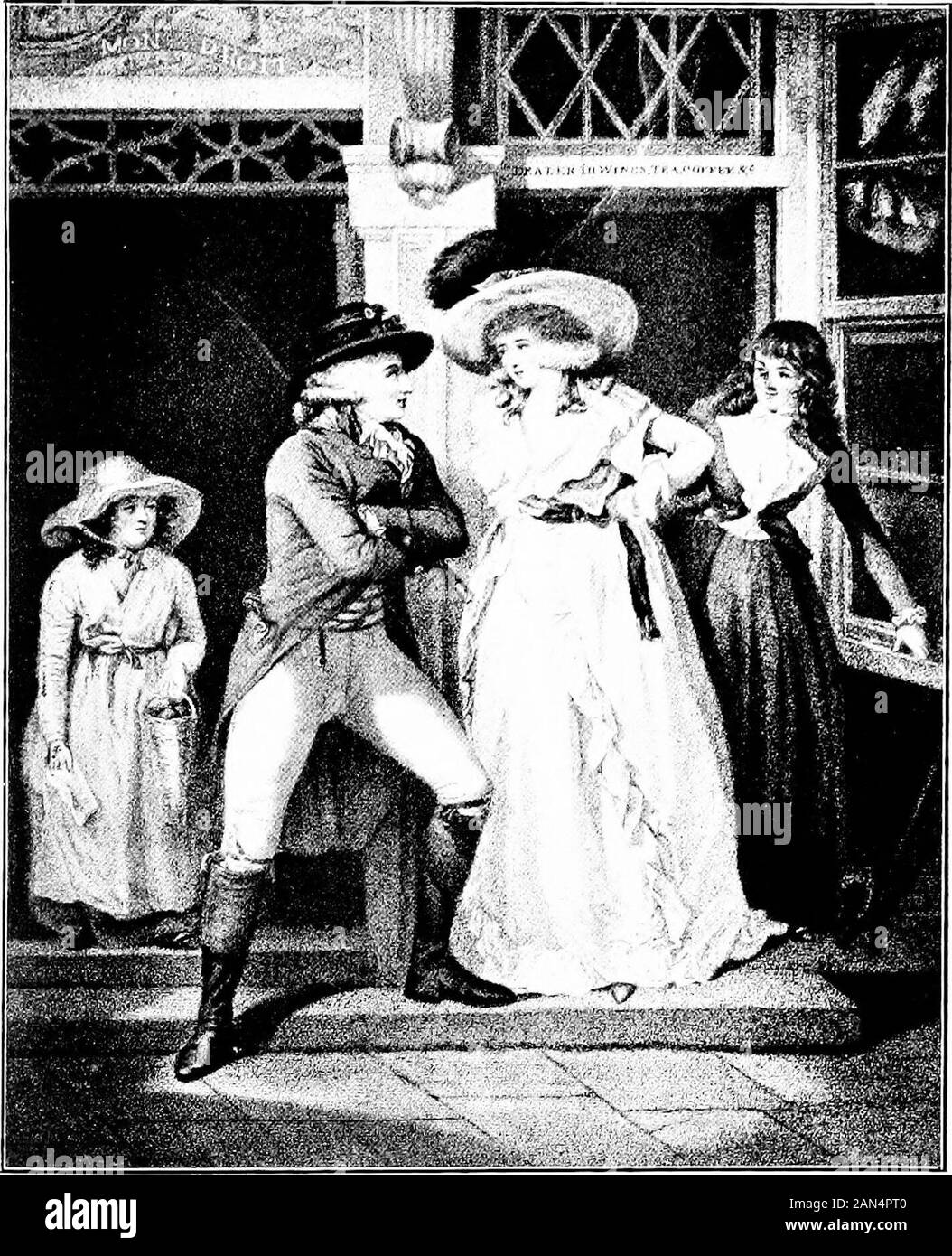 George Morland ; sa vie et son œuvre . [À partir de l'impression couleur.L^TITIA. Série-IV. L'HABILLAGE POUR LA MASCARADE.. [À partir de l'impression couleur.J'^^TlTlA série.C. La porte de la taverne. Banque D'Images