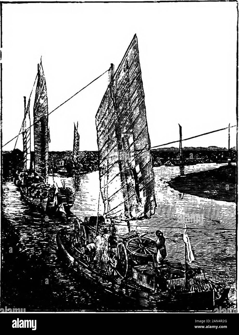 La presse commerciale géographie de la Chine . uickest way io envoyer des lettres à l'Europe, butit est trop cher pour le transport de marchandises. 3. La mer-route vers l'Australie (M j'^ M 3&).-Oerman,Anglais et Japonais steamers prendre environ vingt jours fromHongkong à Sydney (# ) jB- 4. La mer-routes de l'Amérique--anglais, Americanand voile bateaux à vapeur japonais en Amérique par le PacificiJk ^ v¥) par le Japon. Navires de Shanghai à SanFrancisco (H f^ ^ ^, IB ® III S ^ ^) fc:lU par Honolulu(W.^ UJ) prendre vingt-quatre jours ; ceux par la route du nord ?plusieurs jours de moins. Il y a de très importantes routes commerciales de la Chine à court t Banque D'Images