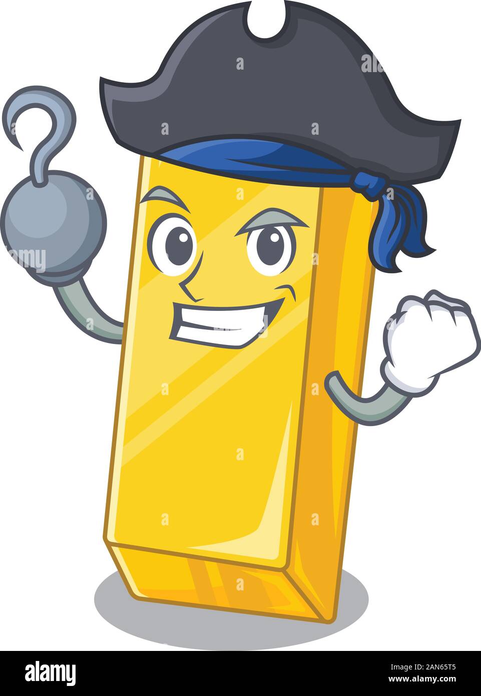 Cool and funny cartoon style gold bar wearing hat Illustration de Vecteur