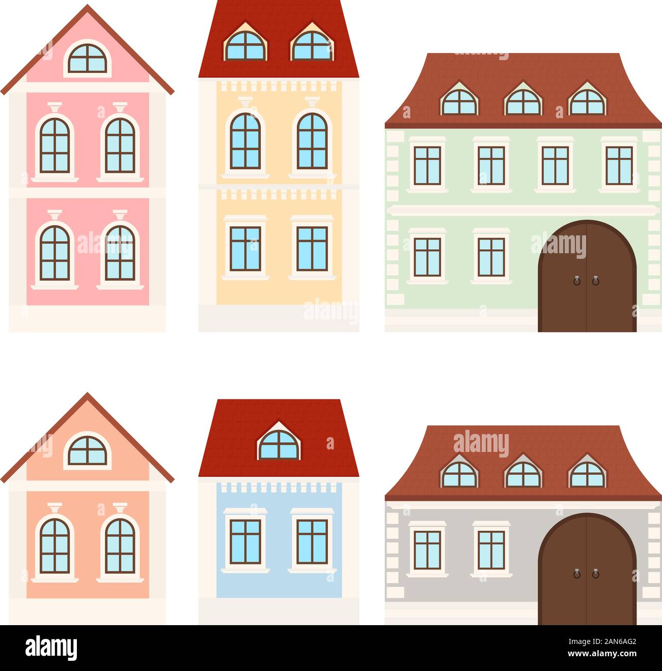 Maisons colorées. Hôtels particuliers Illustration de Vecteur