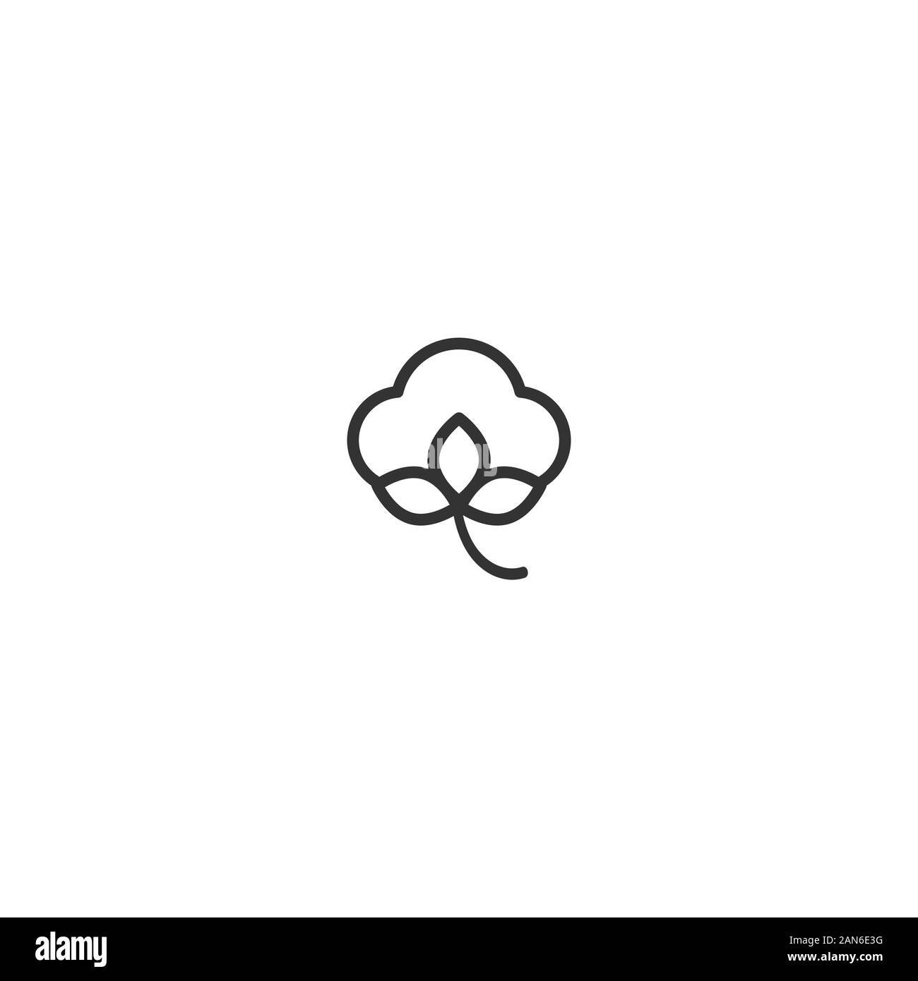 L'icône de graines de coton. 100 % coton -label linéaire. Fibre naturelle signe. coton bio symbole. Vector illustration. Illustration de Vecteur