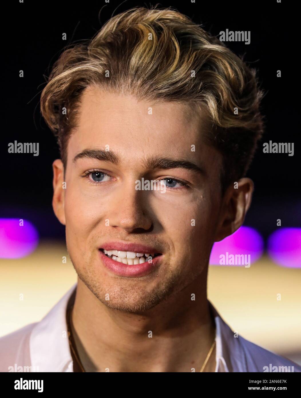 AJ Pritchard participant à un Photocall en avant de la première nuit de la Strictly Come Dancing Live Tour 2020 à l'Arena de Birmingham. Banque D'Images