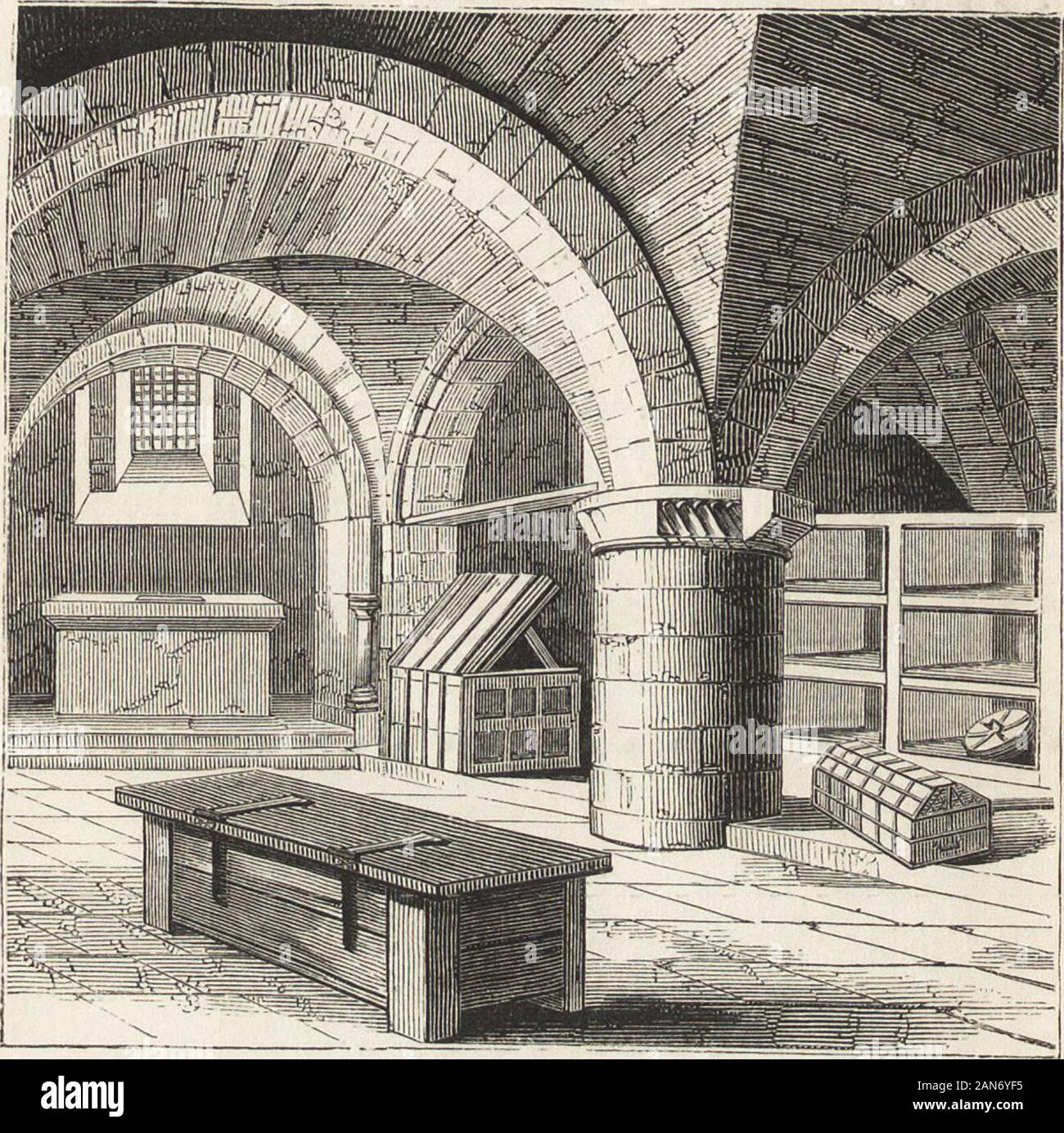 Une introduction à l'étude de l'architecture gothique . 15. La maçonnerie de moellons. St Leonards, Mailing. Kent. CHAPTEE III. Au début de la période normande. Le style normand a été introduit en Angleterre au moment de l'Édouard le Confesseur ; le roi himselffounded la grande abbaye de Westminster, et plusieurs des bâtiments sont construits en son temps. De ce. 16. Début de Norman Voltige, chapelle du PIX, l'abbaye de Westminster, a. d 1060 1066. église qu'il avait achevé le choeur et transept, whichwere suffisante pour l'accomplissement du service divin, et il a ensuite été consacrée. 28 décembre 1065, quelques jours WILLIAM LE conquérir Banque D'Images