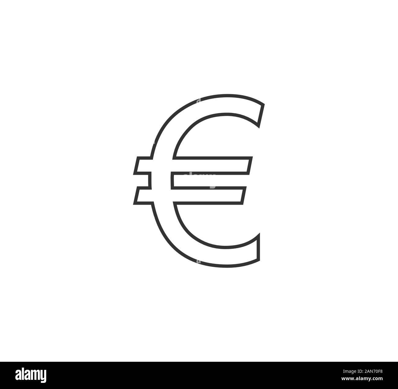 L'icône monétaire de l'euro. Vector illustration design plat, Illustration de Vecteur