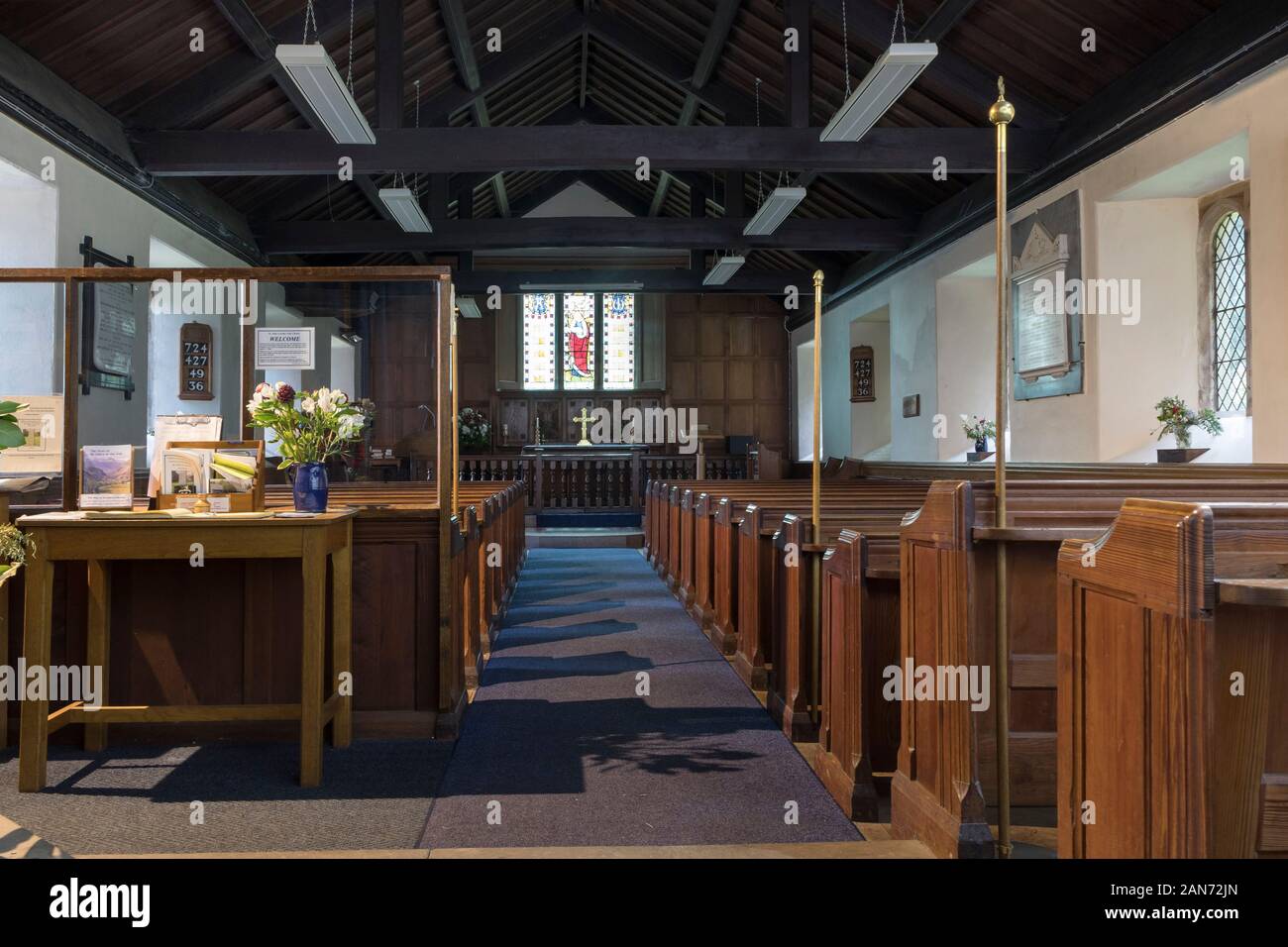 L'intérieur de l'église Saint John's, Saint John, dans la vallée, Keswick, Lake District, Cumbria, Royaume-Uni Banque D'Images