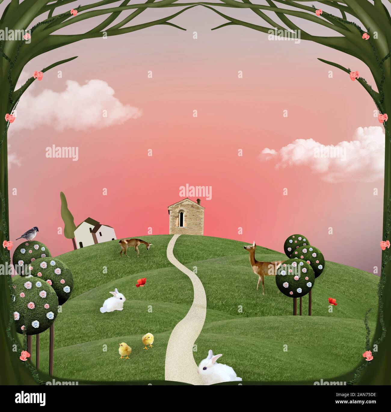 Pays paysage vert Banque D'Images