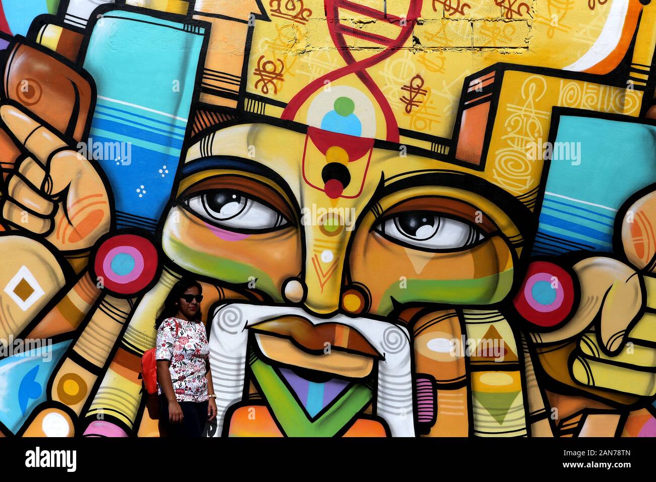 Murs Wynwood , street art graffiti, Miami, Floride Banque D'Images