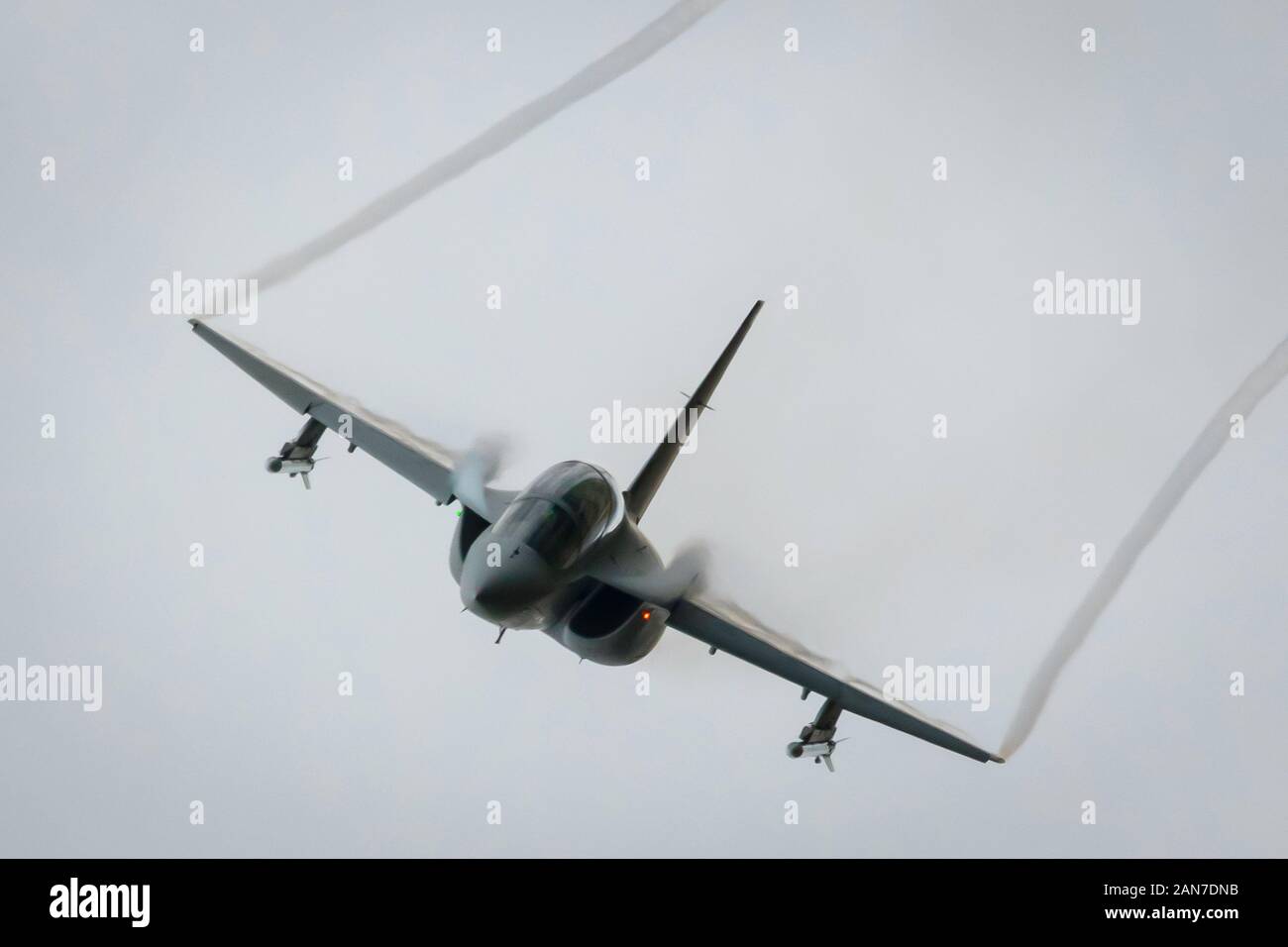 Fairford, Gloucestershire, Royaume-Uni - Juillet 20th, 2019 : Italien Airforce M-346 affiche Master International Air Tattoo à Fairford 2019 Banque D'Images