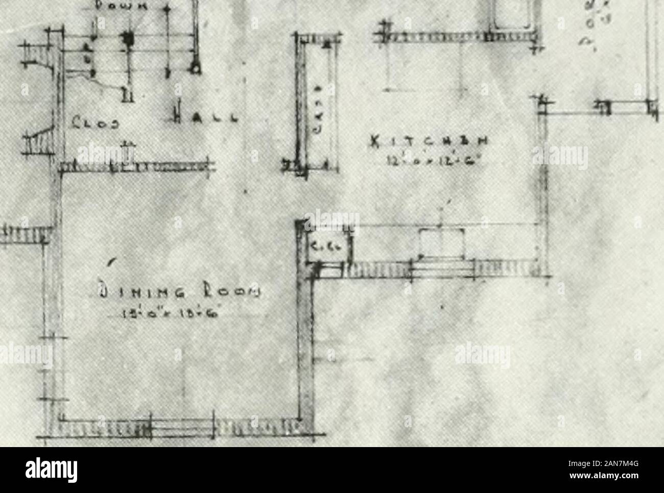 Architecte et ingénieur . PLAN. Maison pour M. et Mme. M. WARNER LEEDS. In SANDYLAND. Près de SANTA BARBARA James Craig Osborne. Architecte(Voir les volets 58 et 69) L'architecte et ingénieur 61 l^mnmi^^lBUiiuiii^ - -i- i &gt ; D Koc* ML.^^te" ; i- f m , J'iftt-*^ -11. T L 0 0 J. 1 L * K Banque D'Images