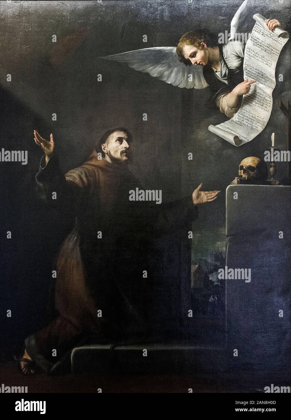 Italie Ligurie Gênes : Musei di Strada Nuova : Palazzo Bianco - Jusepe DE RIBERA - Saint François d Assise reçoit les privilèges de l'ange 7 Banque D'Images