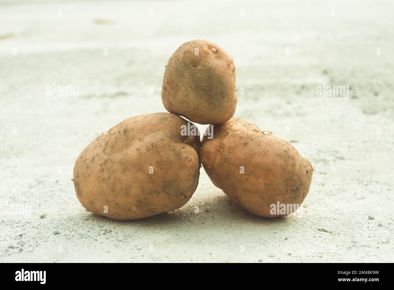 Trois pommes de terre Fruits frais libre Banque D'Images