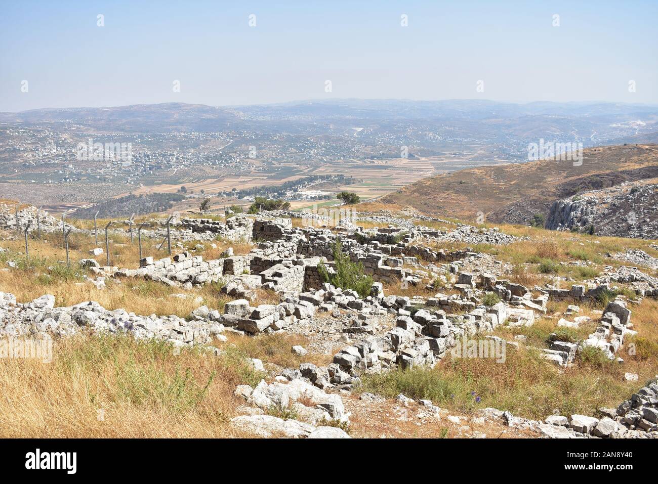 Ruines antiques à Mt. Garizim Parc National près de Naplouse Banque D'Images