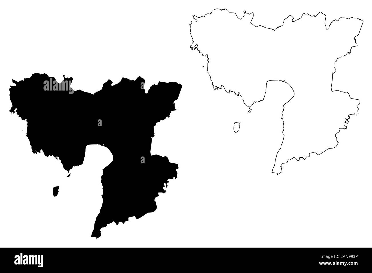 Parnu County (République d'Estonie, les comtés de l'Estonie) map vector illustration, scribble sketch carte Parnumaa Illustration de Vecteur