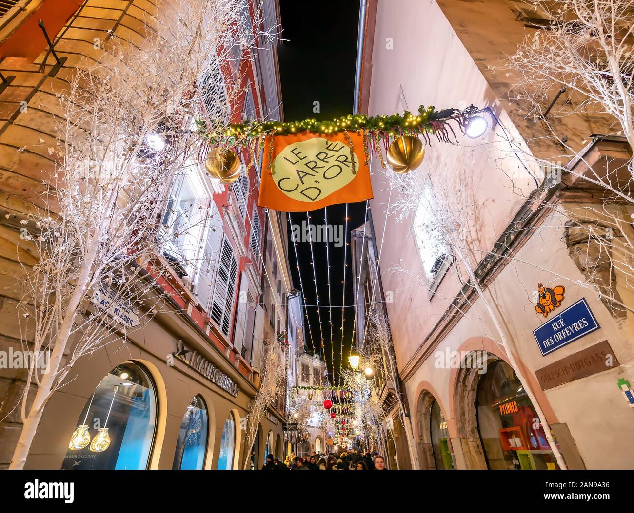 Strasbourg, France - Décembre 1,2019 : décoration de Noël dans la ville de Strasbourg, Alsace, France Banque D'Images