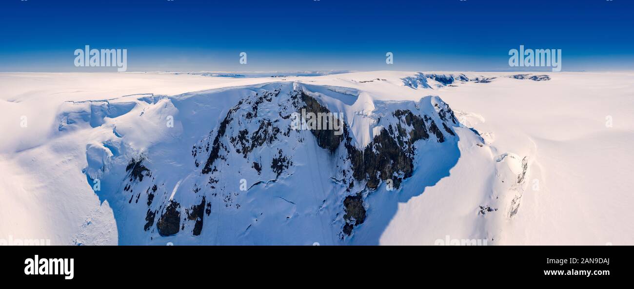 La société glaciologique expédition du printemps, Grimsvotn Hut, calotte de glace, l'Islande Vatnajokull Banque D'Images