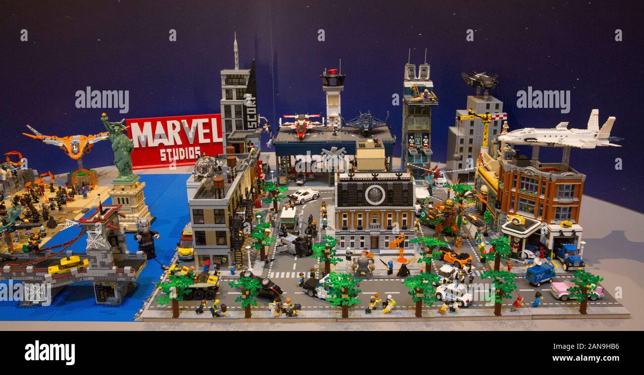 Les briques LEGO DANS LES FILMS EXPOSITION À Versailles, France Banque D'Images