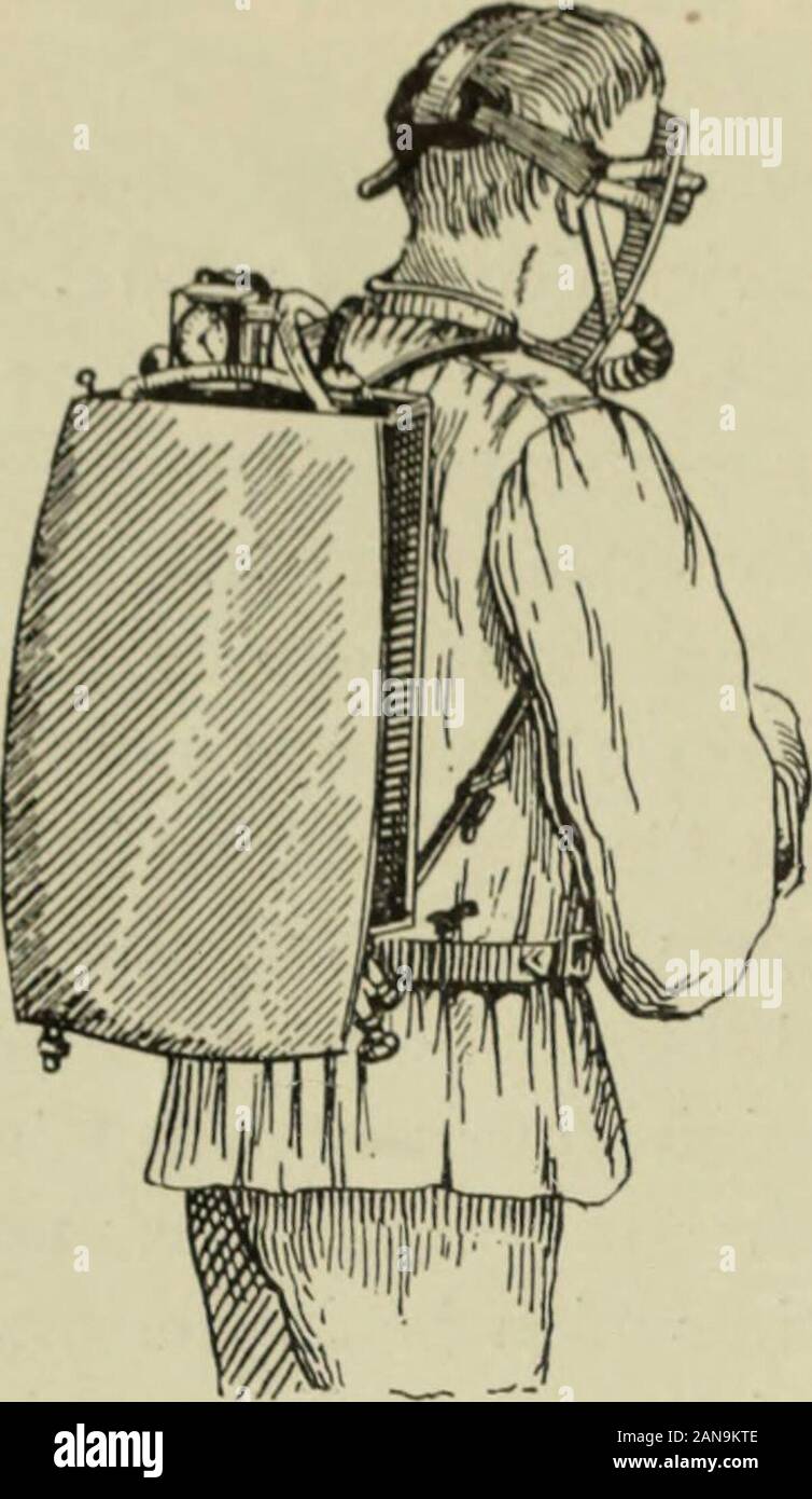 Gestion Industrielle et d'usine . , Et il est à nouveau libre de se déplacer à volonté. "Le^ensemble du processus nécessite à peine deux minutes. Il est facilement vu J^^sufificient à avec une alimentation en air comprimé de réserve accumulateurs Uierescue partie peut demeurer au travail indéfiniment si les circonstances re-quire. C'est un avantage immense pour cette forme d'respiratorthat M. Weiss, ingénieur des mines, a vivement recommandé son adoption-tion dans les houillères françaises lors d'une conférence tenue en 1906 avant de la section theParis Société pour l'industrie des minéraux. Nous ne devons pas laisser un avis d'appareils utilisant de l'air ordinaire avec- Banque D'Images