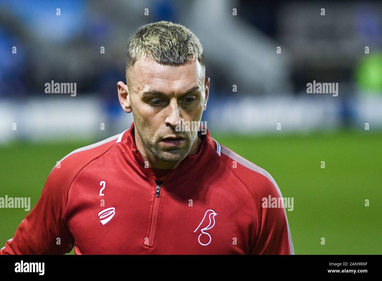 14 janvier 2020, Greenhous Meadow, Shrewsbury, Angleterre ; unis en FA Cup, Shrewsbury Town v Bristol City:Jack Hunt (2) de la ville de Bristol pendant le réchauffage Crédit : Gareth Dalley/News Images Banque D'Images