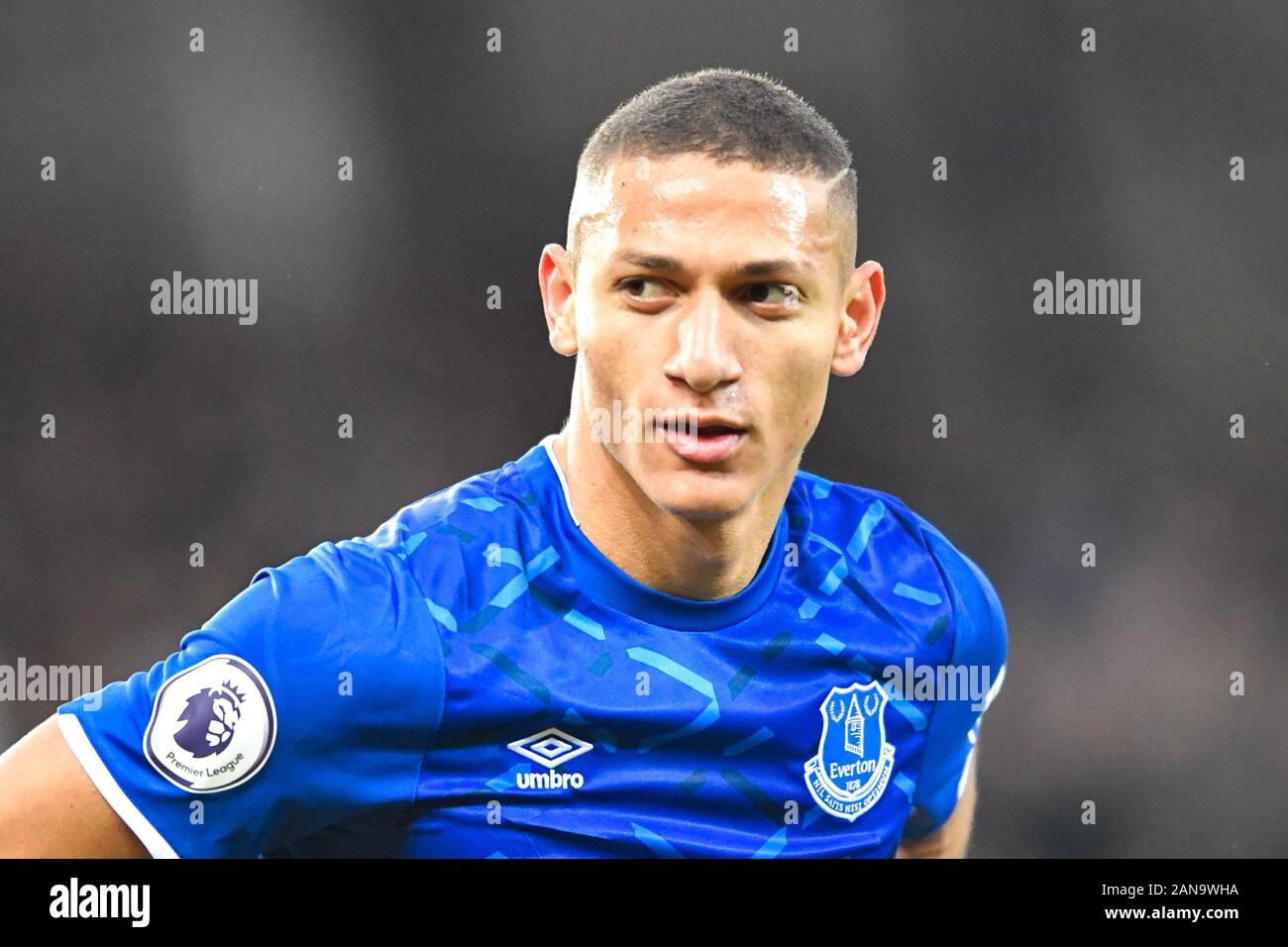 11 janvier 2020, Goodison Park, Liverpool, Angleterre, Premier League, Everton v Brighton et Hove Albion : Richarlison (7) d'Everton en action Credit : Simon Whitehead/News Images Banque D'Images