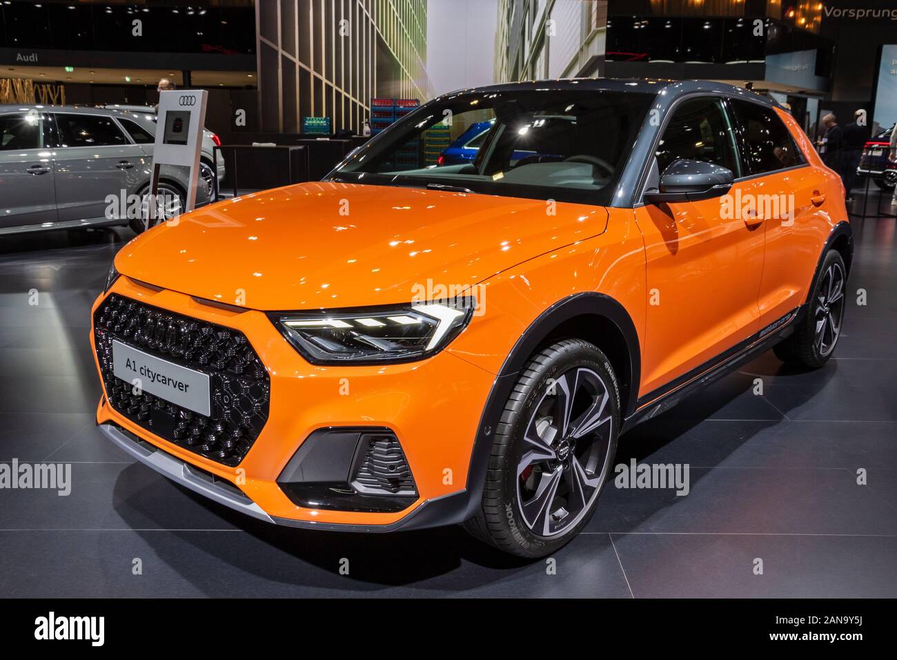 Bruxelles - JAN 9, 2020 : Audi A1 Citycarver location présenté à l'Autosalon 2020 Bruxelles Salon de l'automobile. Banque D'Images