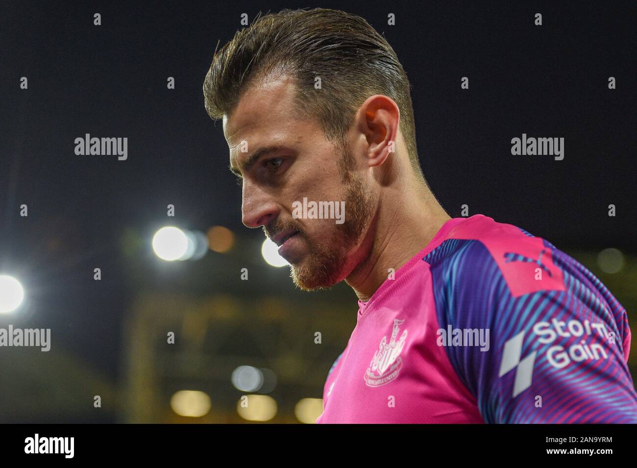 11 janvier 2020, Molineux, Wolverhampton, Angleterre, Premier League, Wolverhampton Wanderers v Newcastle United : Martin Dubravka (1) de Newcastle United au cours de la partie. Crédit : Richard Long/News Images Banque D'Images