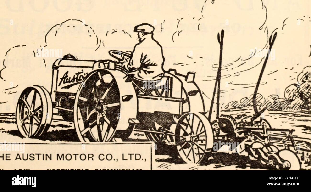 Le journal officiel du ministère de l'Agriculture. . Light-WeightLE TRACTEUR AGRICOLE AUSTIN était en concurrence avec le chef de marques de tracteurs dans le labour suivant : - Janvier 1921 xle,. Broughton, Nr. Preston.January 19th, 1921. The Waverton, Nr. Chester,sous la protection royale.Janvier 27th, 1921. Ashton-in-Makerfield, 1er Prix et médaille d'argent.Le 2 février 1921. Neston, Cheshire. L'Austin wasThe seulement tracteur pour tirer une charrue le sillon 3 sur les quatre reprises, sauf une, lorsqu'un machinesucceeded beaucoup plus grand et plus lourd. Cela fournit la preuve complète que l'Austin (newmodel) est le tracteur Banque D'Images