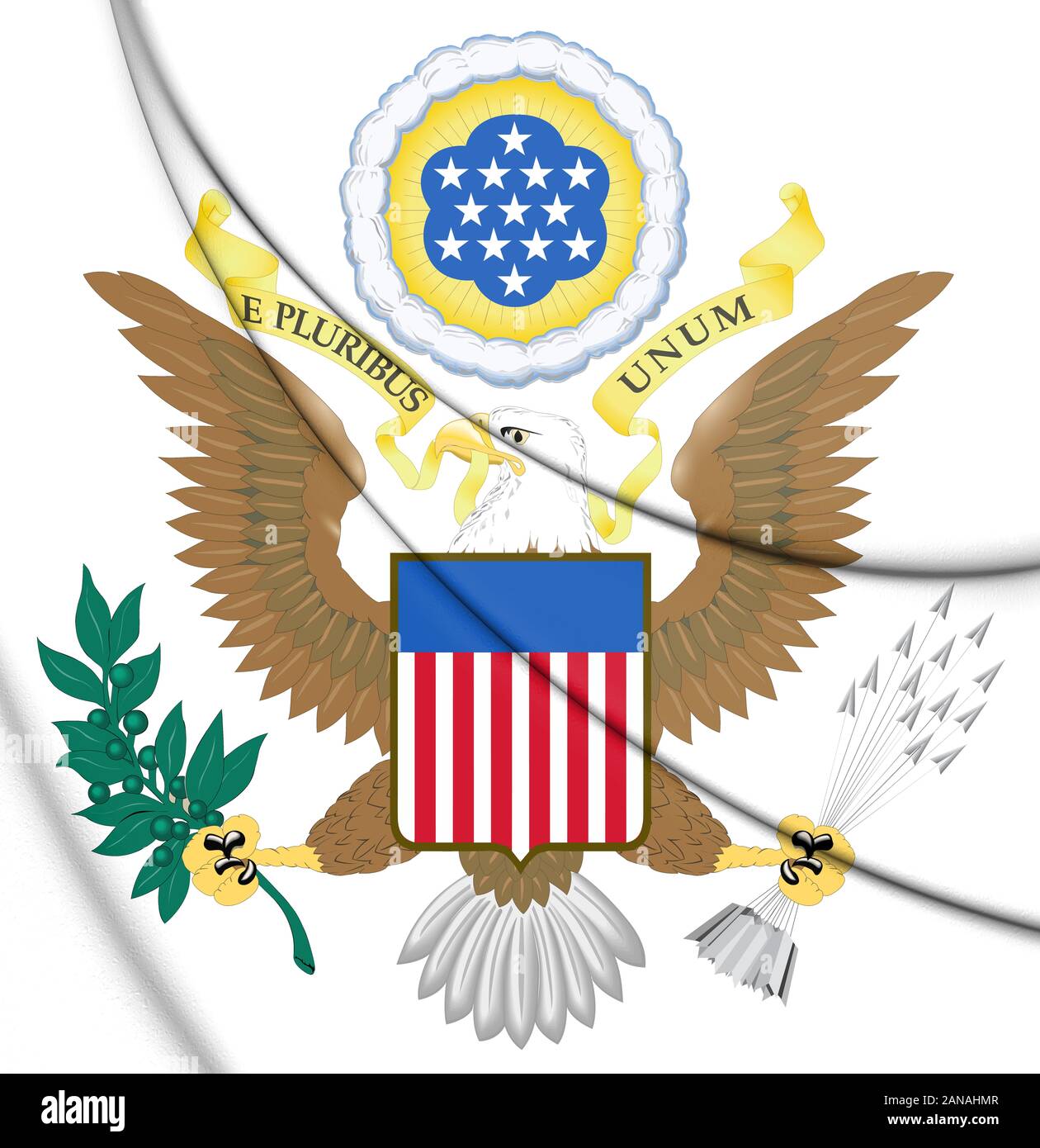 3D États-Unis d'Amérique des armoiries. 3D Illustration. Banque D'Images