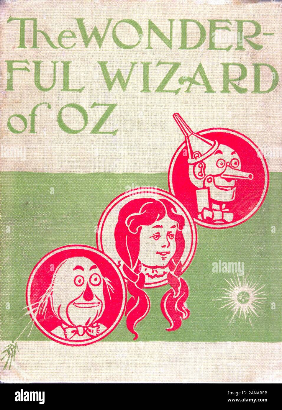 Le Wonderful Wizard of Oz par L. Frank Baum. Dos de la couverture de la première édition 1900. Banque D'Images