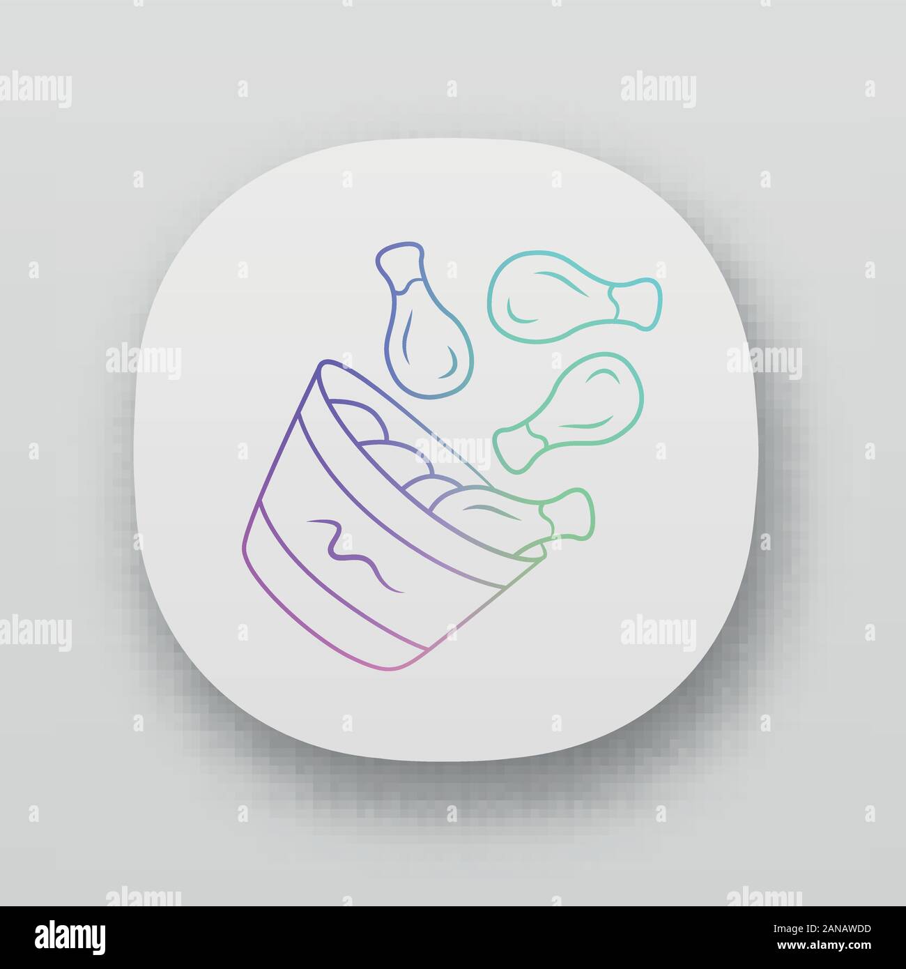 Seau de poulet icône de l'application. Pilons de poulet BBQ, des jambes